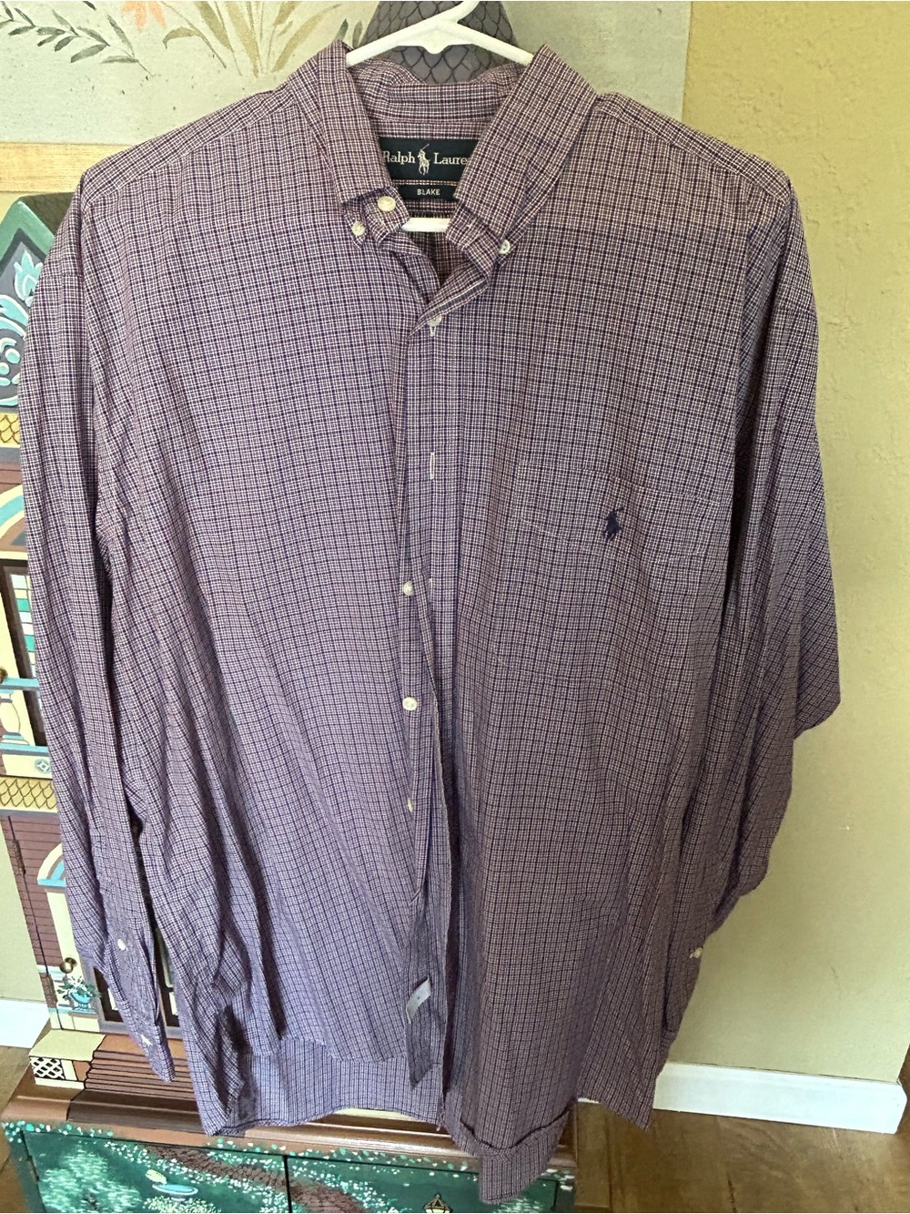 Ralph Lauren Men's Purple Plaid Button-Down Shirt